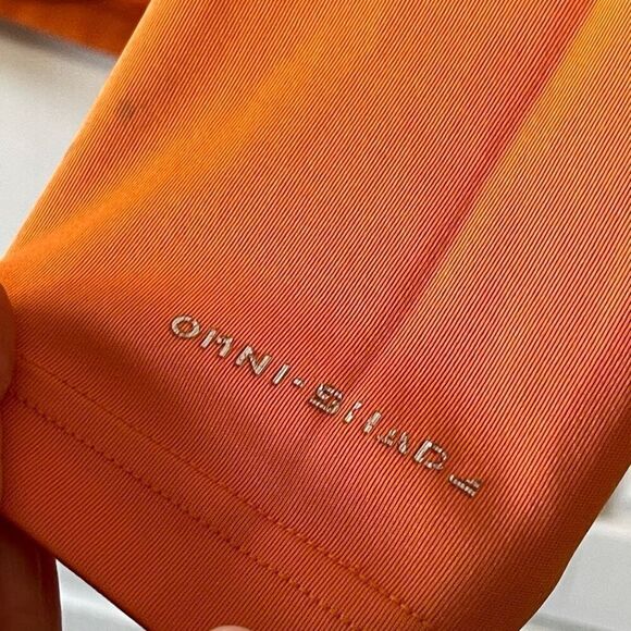 Columbia Omni-Shade PFG Raglan Sleeve Terminal Tackle Tee Orange Small - Picture 4 of 9